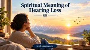 A person sitting peacefully near a sunlit window, symbolizing reflection, inner awareness, and the spiritual meaning of hearing loss.